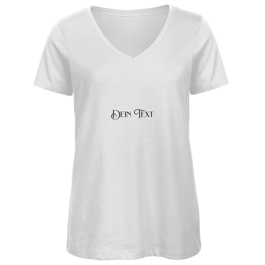 Damen Premium Bio V-Neck T-Shirt .