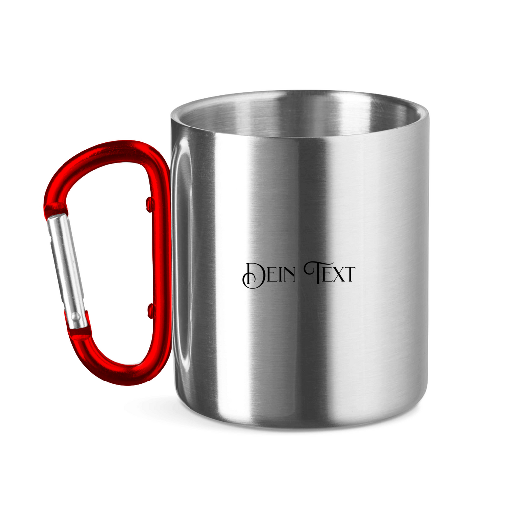 Edelstahltasse mit Karabinergriff .