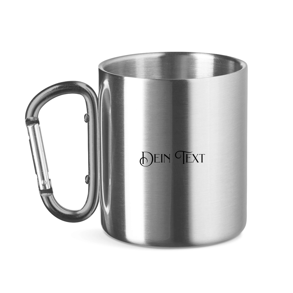 Edelstahltasse mit Karabinergriff .